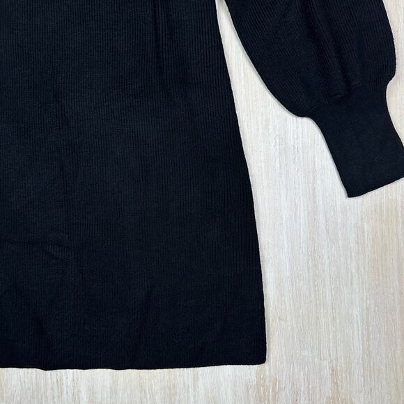 NWT Boston Proper Black Long Sleeve Pullover Date Night Knit Sweater Dress XL - Picture 3 of 15